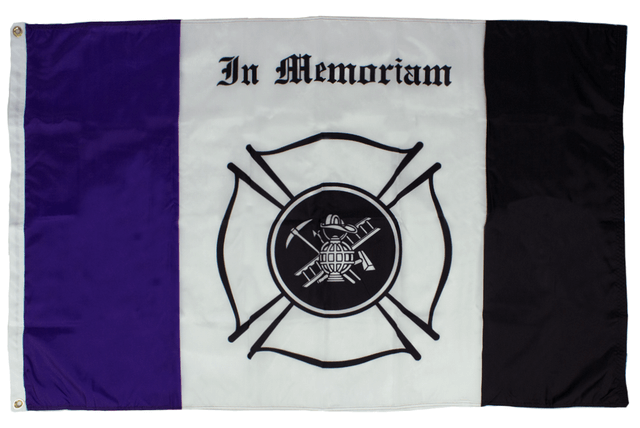 Fireman Mourning Flags