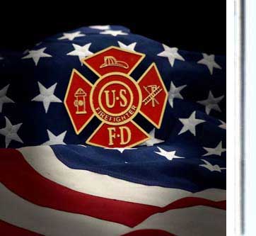 Red Metal US Firefighter Grave Marker