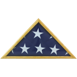 Solid Oak Memorial Flag Case