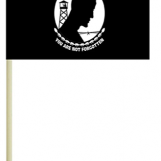 4" x 6" No Hem No Tip Cotton Pow-Mia Stick Flags