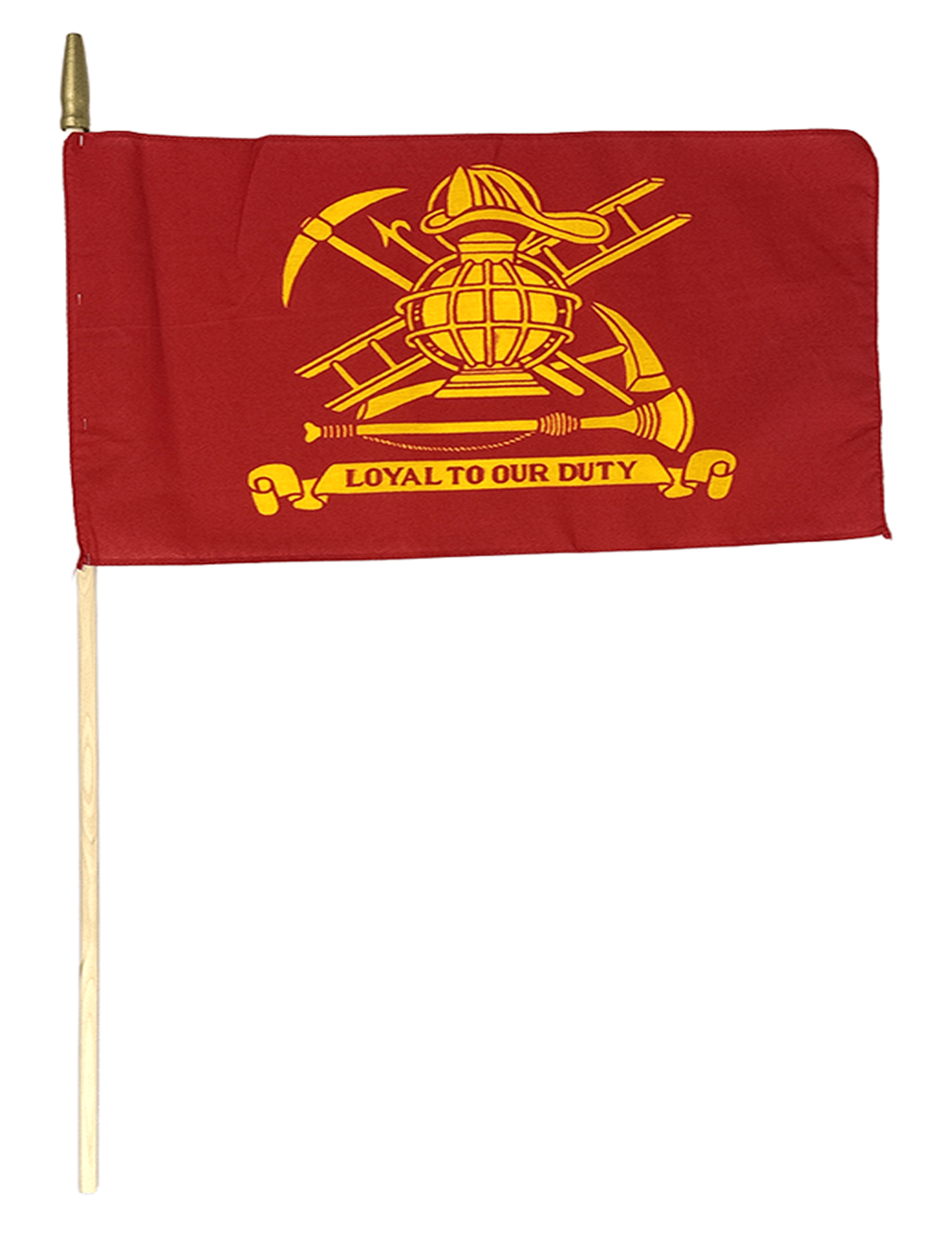 12" x 18" Hemmed Fireman Stick Flags with Tip