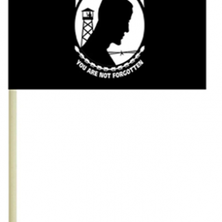 4" x 6" No Hem Cotton Pow-Mia Stick Flags With Tip